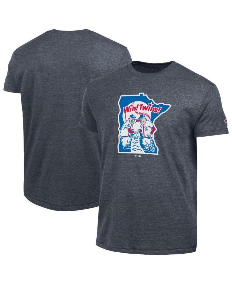 Men's Navy Minnesota Twins Cooperstown Logo Tri-Blend T-Shirt