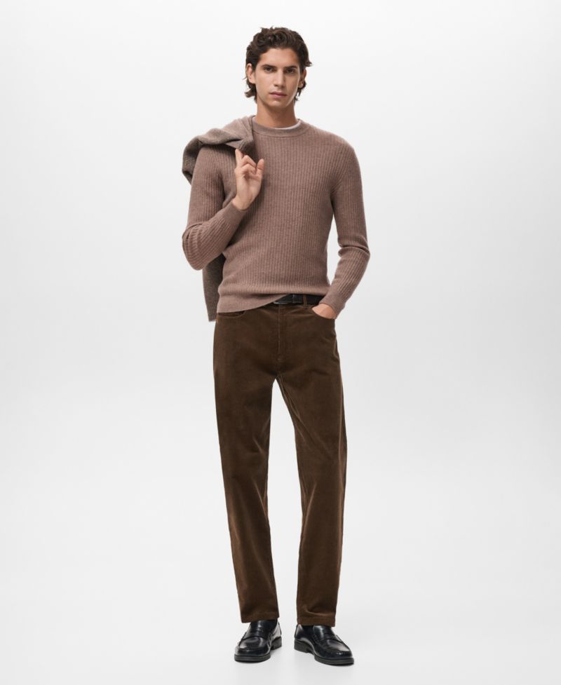 Men's Knitted Ribbed Sweater