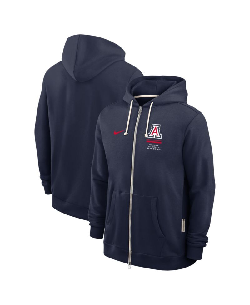 Men's Navy Arizona Wildcats 2026 Sideline Standard Issue Dri-FIT Full-Zip Hoodie