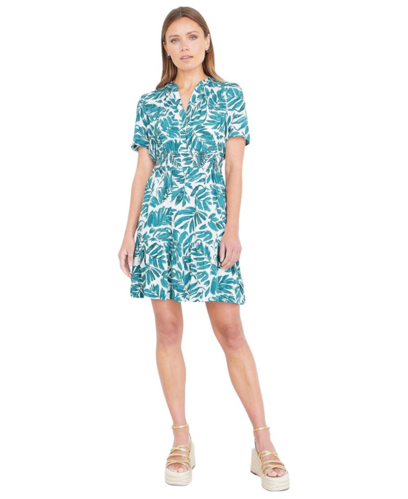 Women's Leaf Print Mini Dress
