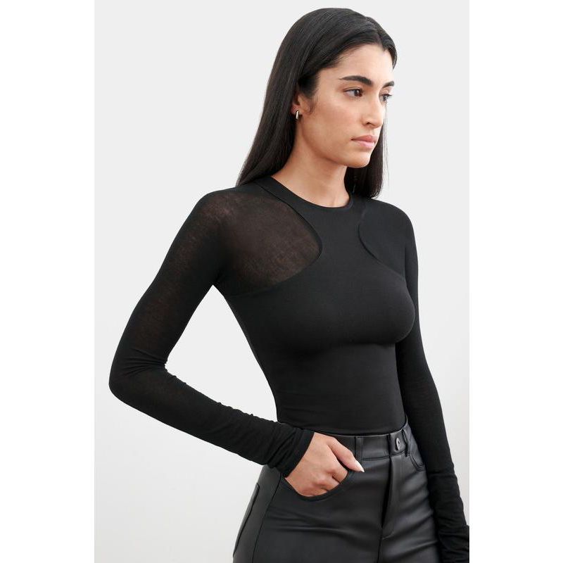 Women's Yada Sporty Racerback Sheer-Sleeve Fitted Jersey Top