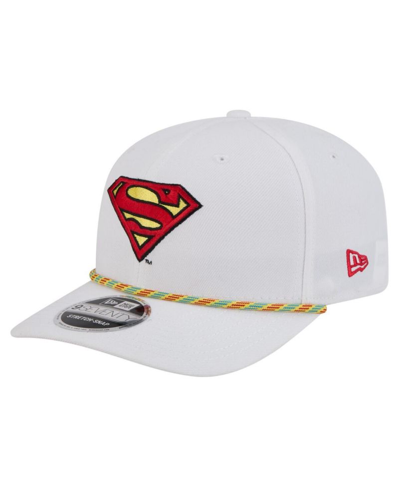 Men's White Superman Rope 9SEVENTY Stretch-Snap Adjustable Hat