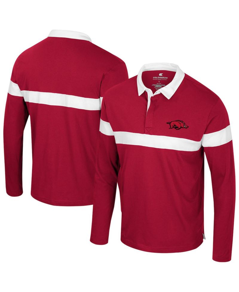 Men's Cardinal Arkansas Razorbacks Too Cool for School Long Sleeve Polo Shirt