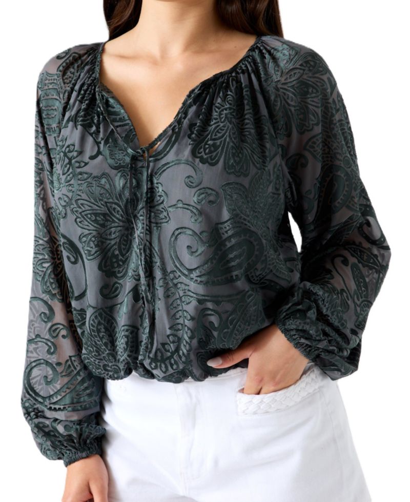 Women's Avery Long-Sleeve Tie-Front V-Neck Blouse