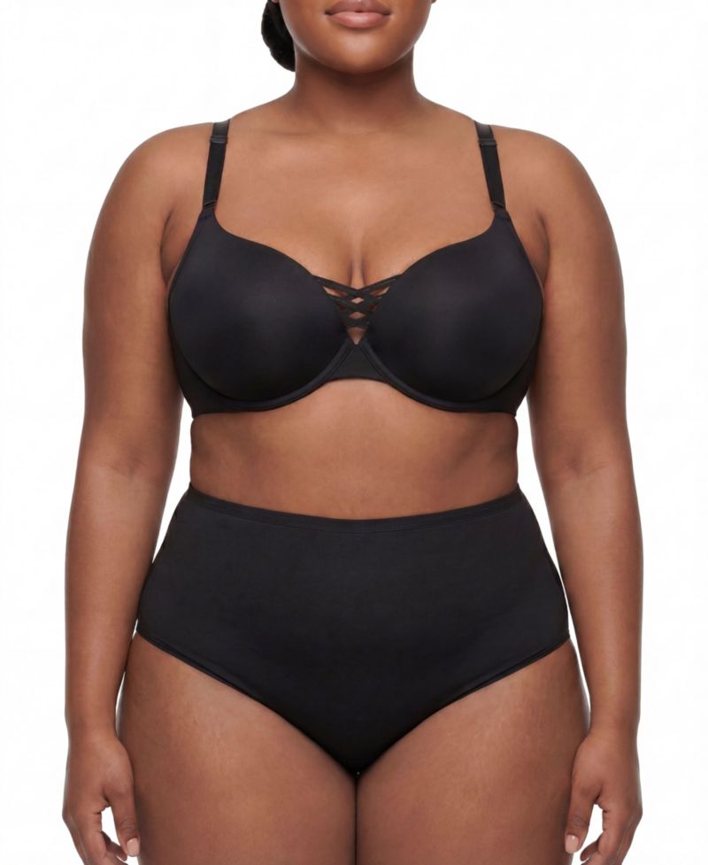 Women's XO Plunge Push-Up Smooth Bra with Crisscross Design