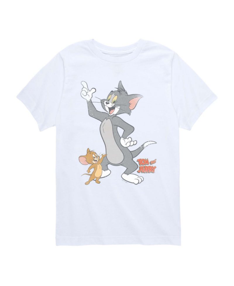 Tom & Jerry Boys' 8-20 Vintage Faded Short-Sleeve Graphic T-Shirt