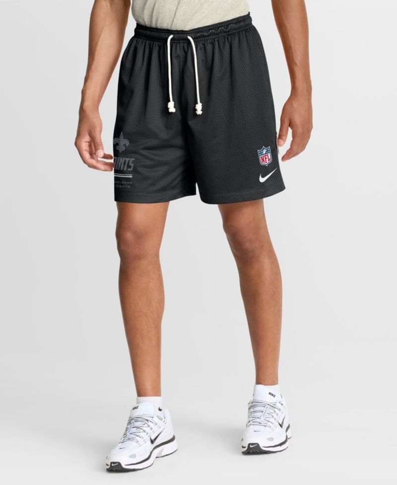 Men's Black/Platinum New Orleans Saints Sideline Standard Issue Dri-FIT Reversible Shorts