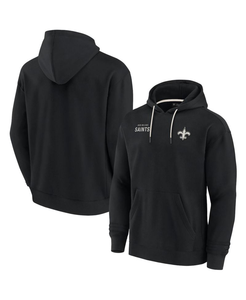 Men's and Women's Black New Orleans Saints Super Soft Fleece Pullover Hoodie