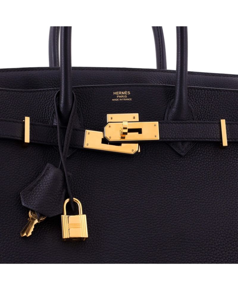 Pre-Owned Hermes Birkin 30 Handbag Black Togo with Gold Hardware