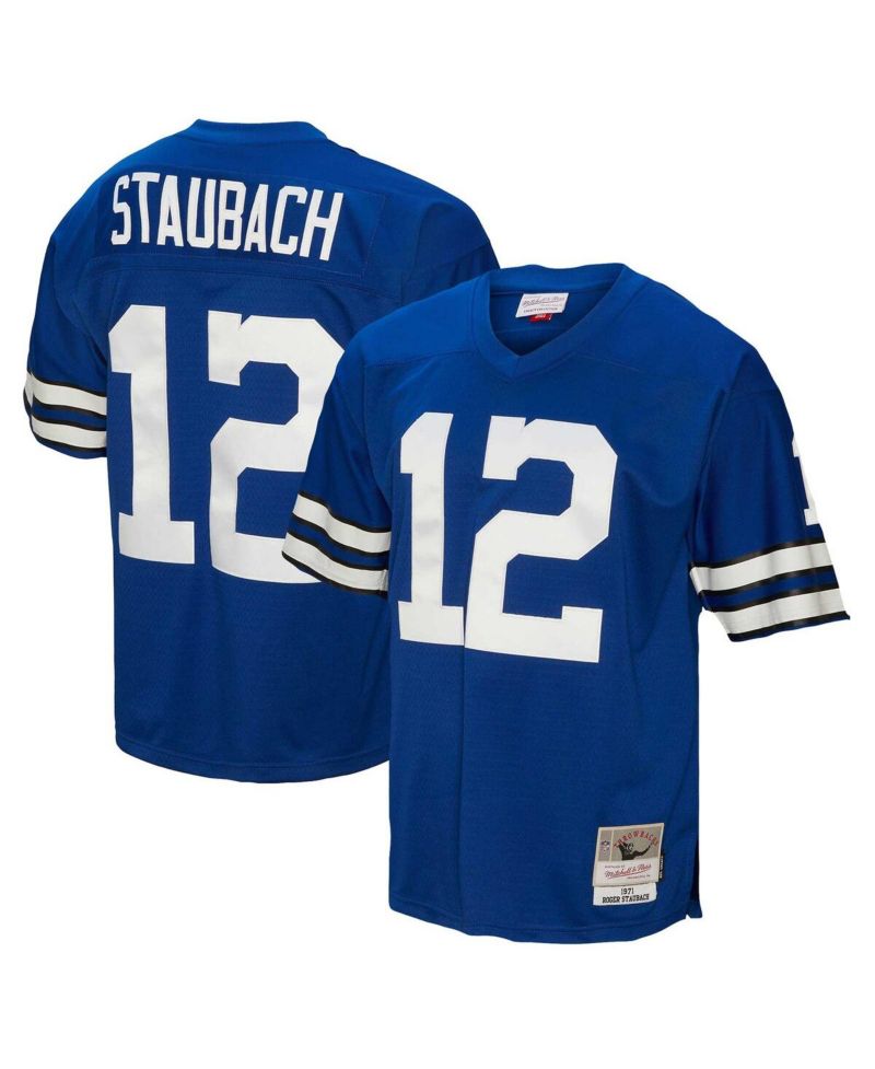 Men's Roger Staubach Navy Dallas Cowboys Big and Tall 1971 Legacy Retired Player Jersey