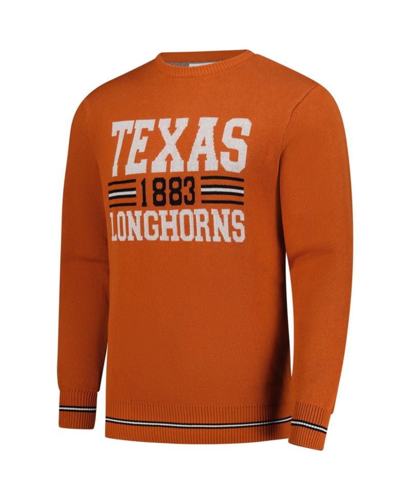 Men's and Women's Burnt Orange Texas Longhorns Renew Knit Vintage Retro Sweater