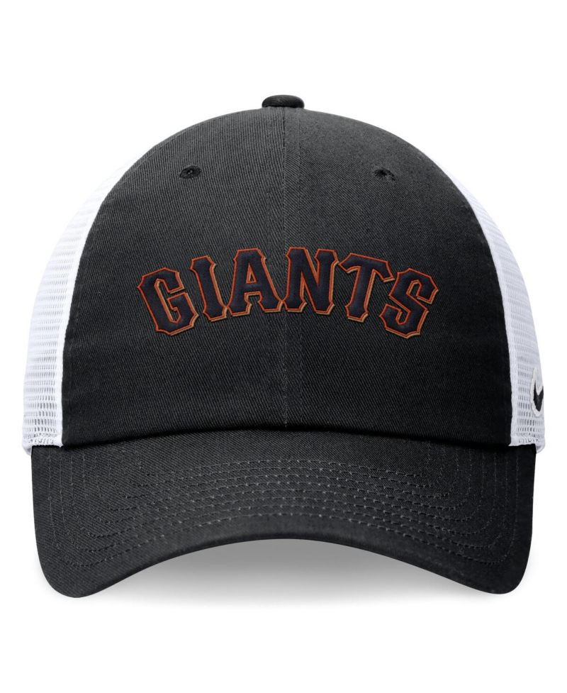 Men's Black San Francisco Giants Wordmark Adjustable Trucker Hat
