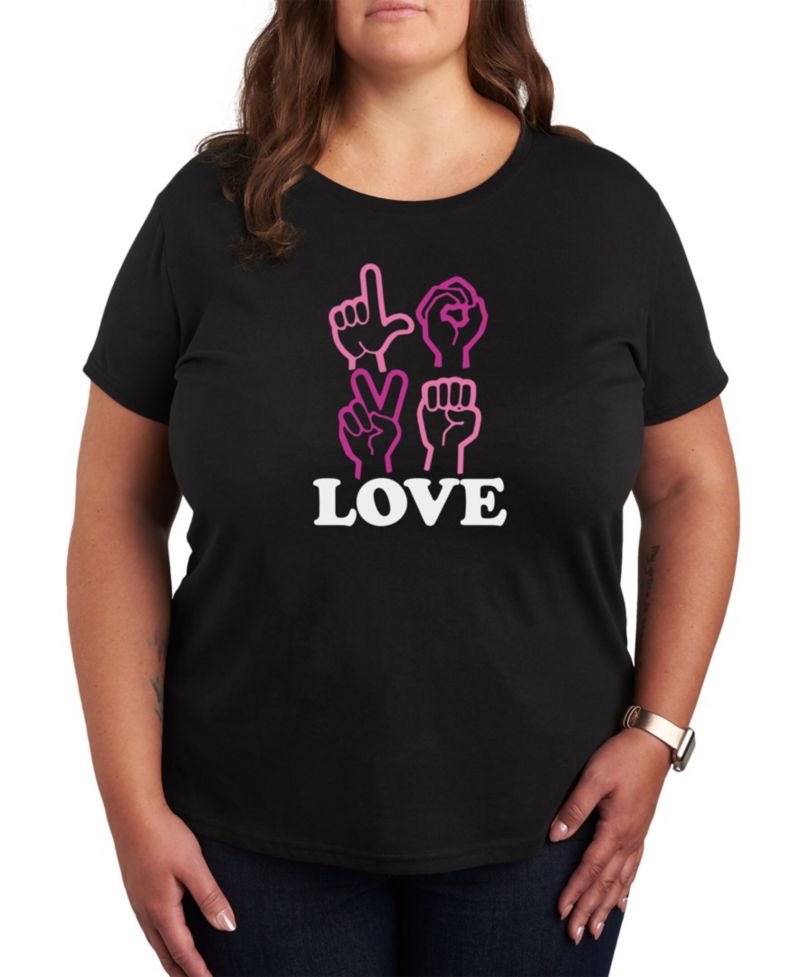 Air Waves Trendy Plus Size Valentine's Day Graphic T-shirt