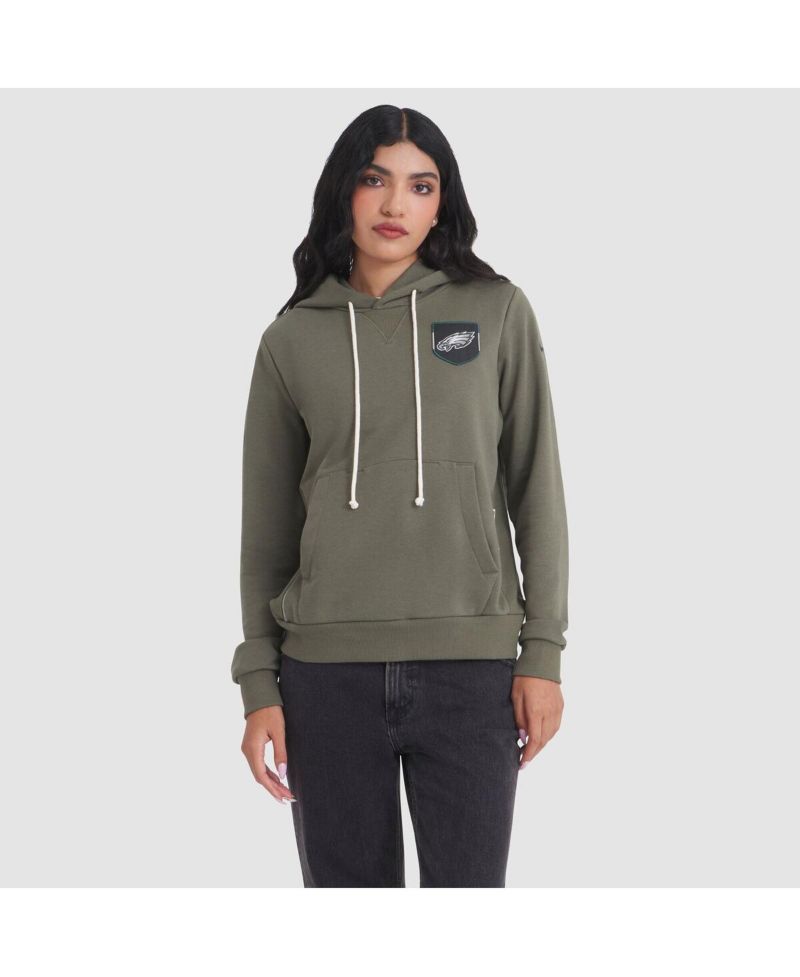 Women's Olive Philadelphia Eagles 2025 Salute to Service Sideline Standard Issue Dri-FIT Hoodie