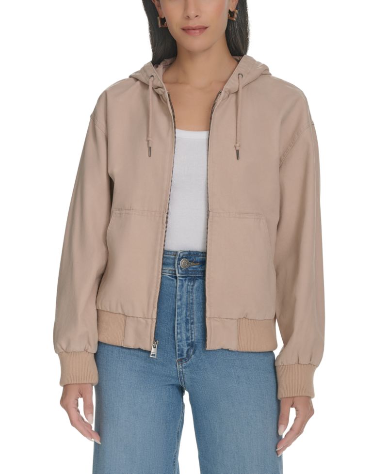 Women's Relaxed Hooded Bomber Jacket