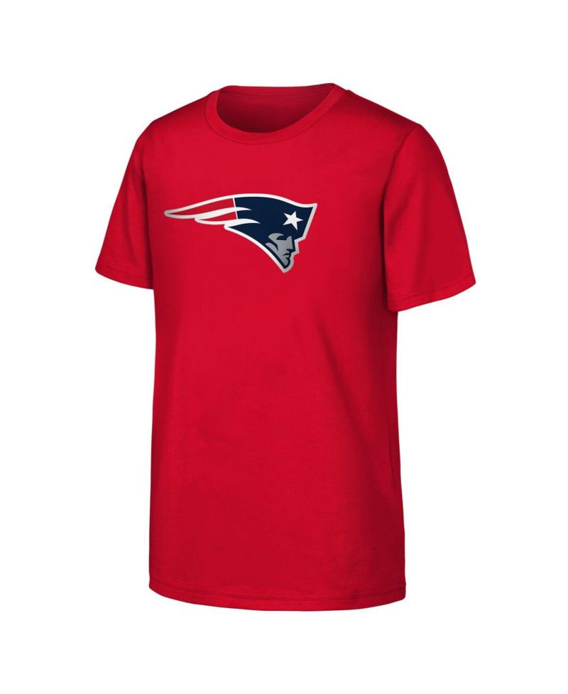 Big Boys and Girls Red New England Patriots Primary Logo T-Shirt