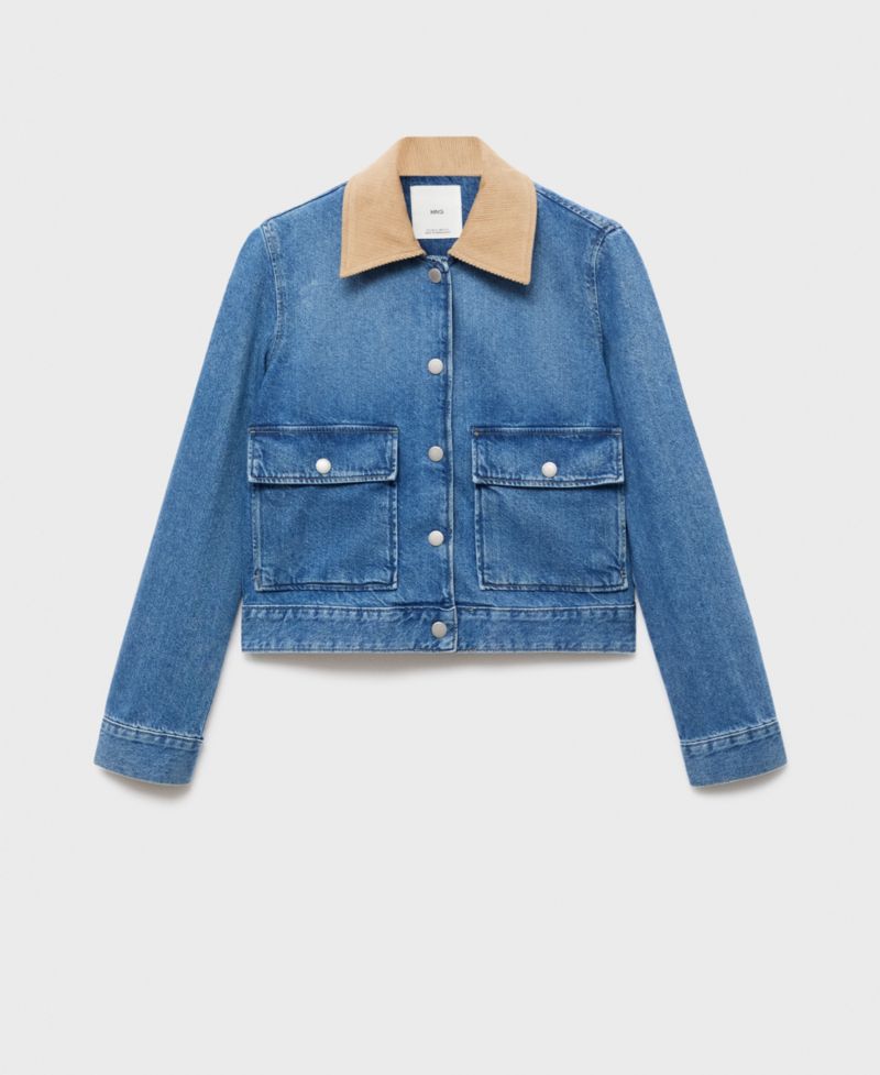 Women's Corduroy Collar Denim Jacket