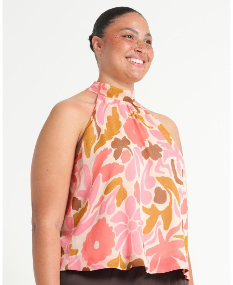 Women's Luciana Floral Halter Relaxed Summer Top