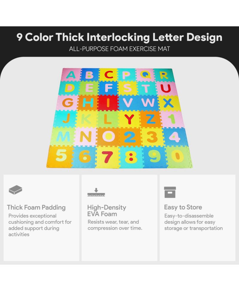 Thick Interlocking Letter Puzzle Foam Exercise Play Mats