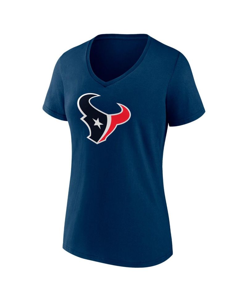 Women's C.J. Stroud Navy Houston Texans Icon Player Name & Number V-Neck T-Shirt