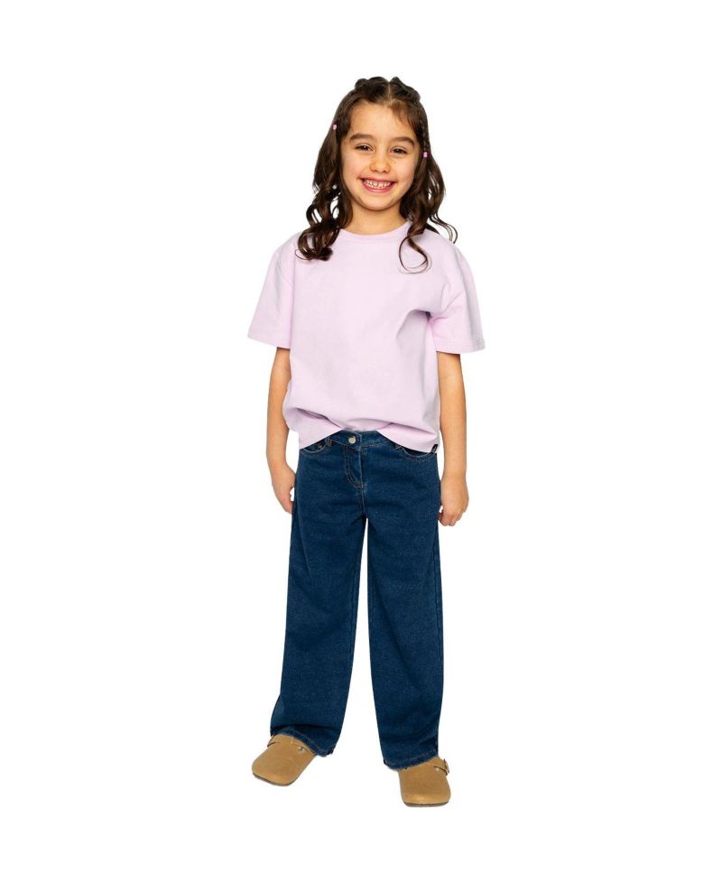 Big Girls 6-14 Heavy Jersey Wide Short Sleeve T-Shirt Mauve