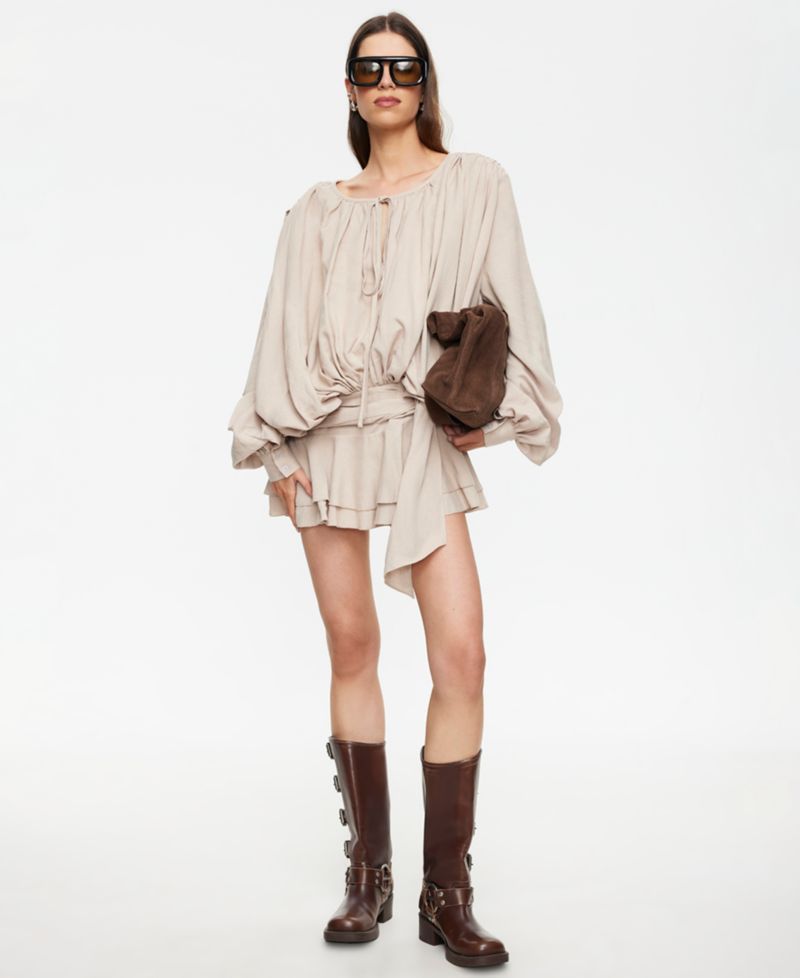 Women's Long-Sleeve Crewneck Mini Dress