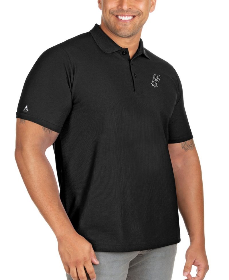 Men's Black San Antonio Spurs Big & Tall Legacy Pique Polo Shirt