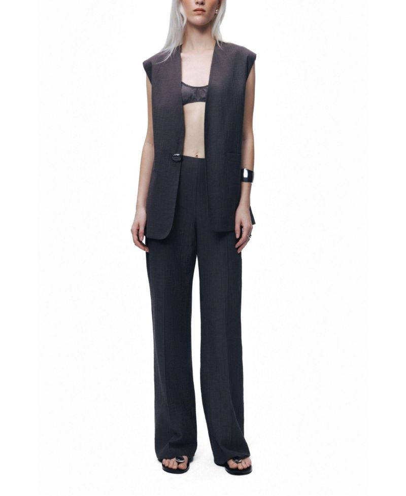 Women's High-Waisted Wide-Leg Pull-On Cotton-Blend Pants