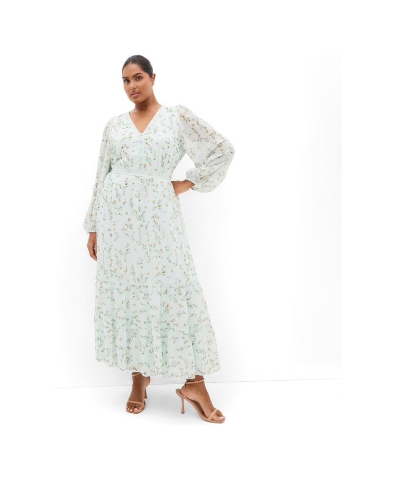 Plus Size Kiki Ditsy Print Maxi Dress