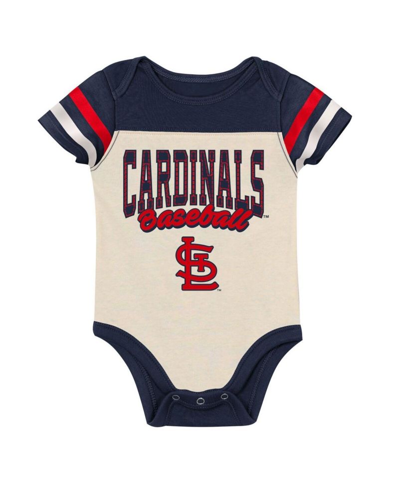 Baby Boys and Girls 3-Piece Navy St. Louis Cardinals Up One Bodysuit, Bib and Booties Set