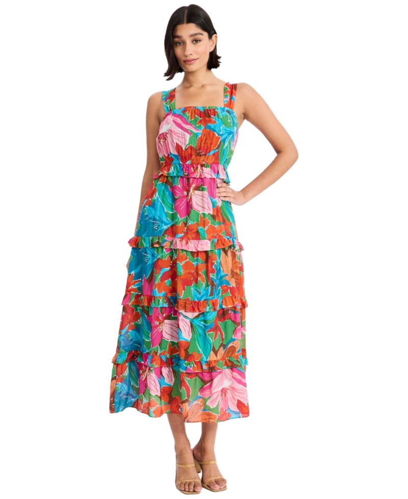 Women's Sleeveless Tiered Midi Dress