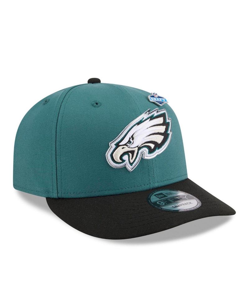 Men's Midnight Green/Black Philadelphia Eagles 2026 NFL Draft On Stage Pre-Curved 9FIFTY Snapback Hat