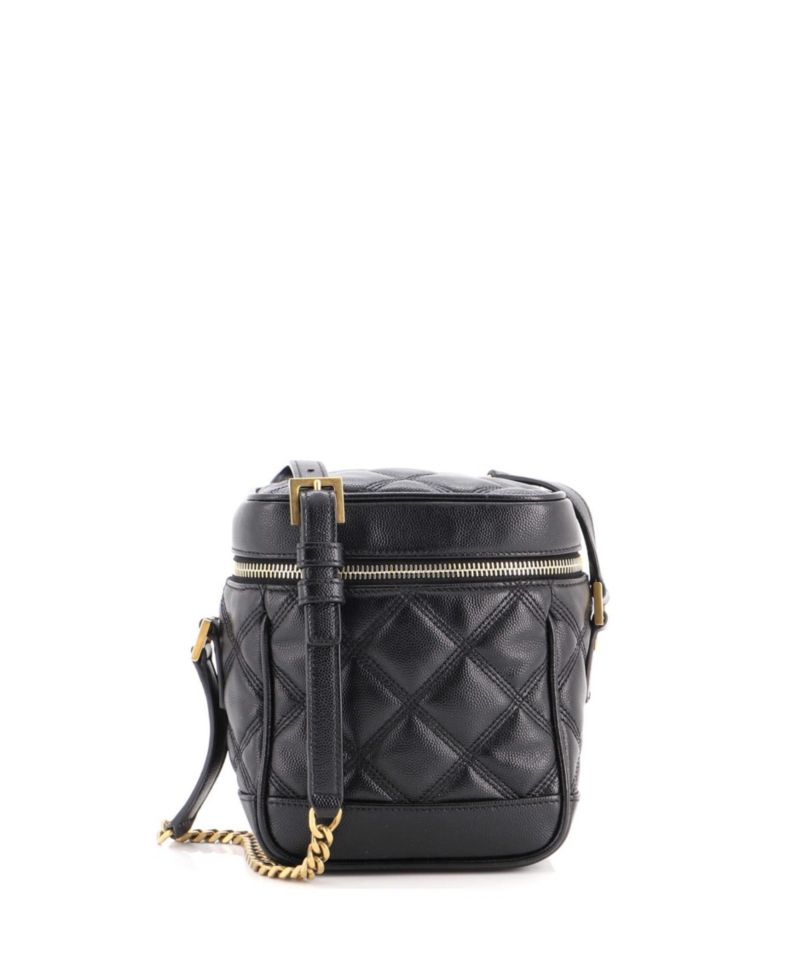 80's Vanity Bag Quilted Leather