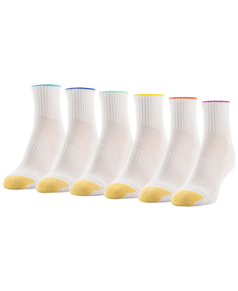 Women's Sport Half Cushion Quarter Socks, 6-Pack