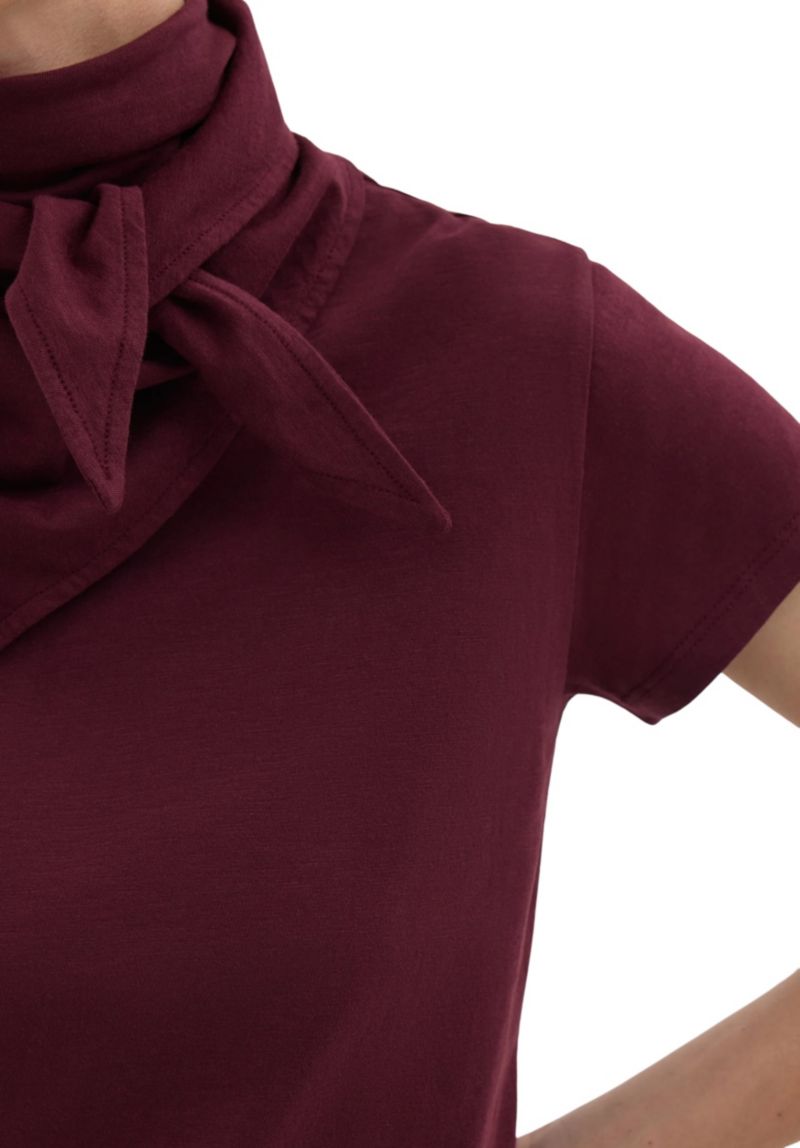 Women's Minna Slim Fit Scarf Detail Slub T-Shirt