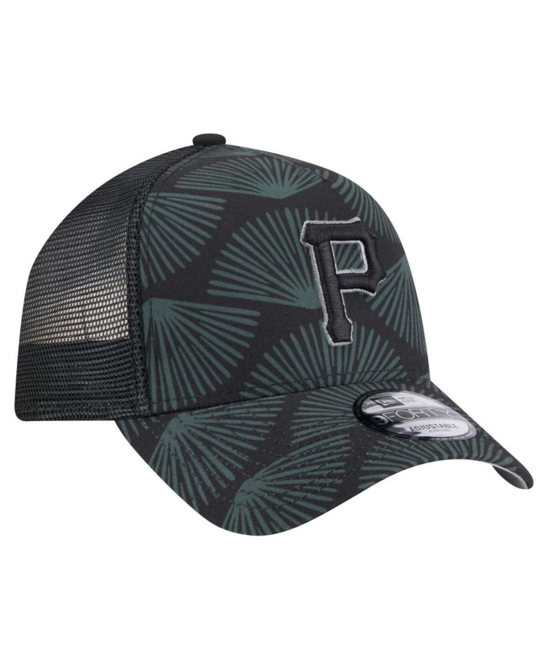 Men's Black Pittsburgh Pirates 9FORTY A-Frame Trucker Adjustable Hat