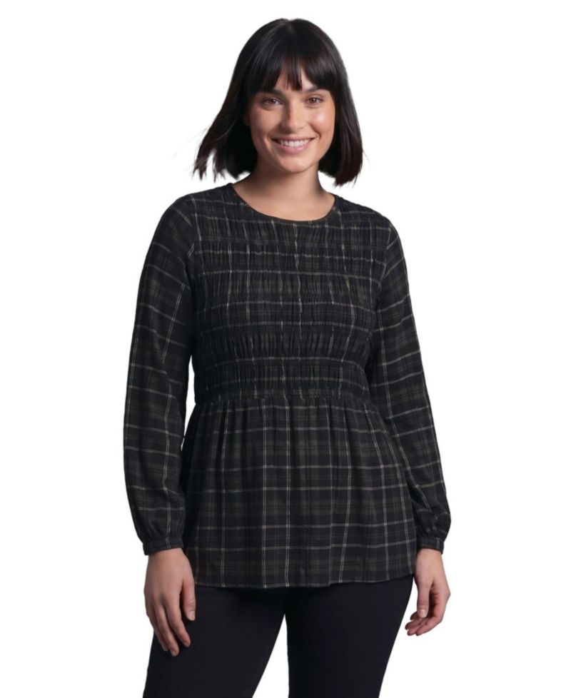 Plus Size Sela Long-Sleeve Smocked Blouse