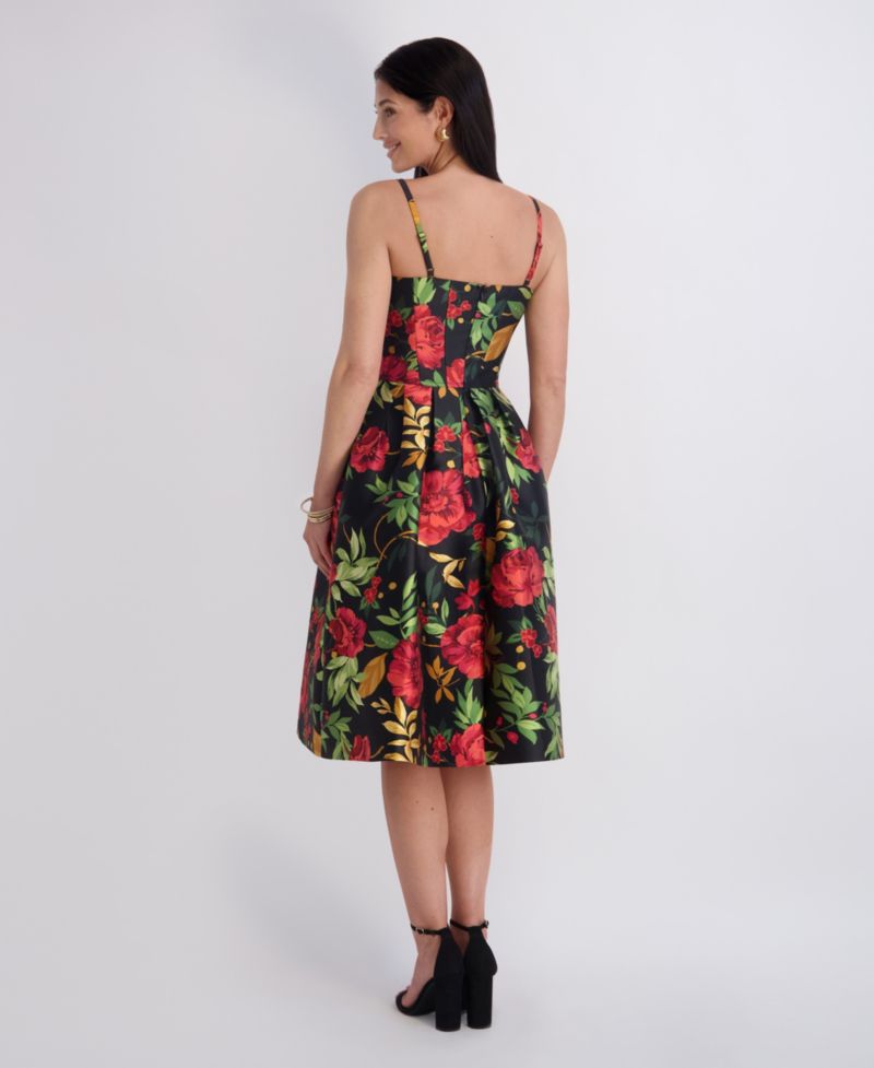 Women's Printed Sweetheart Neck Dress