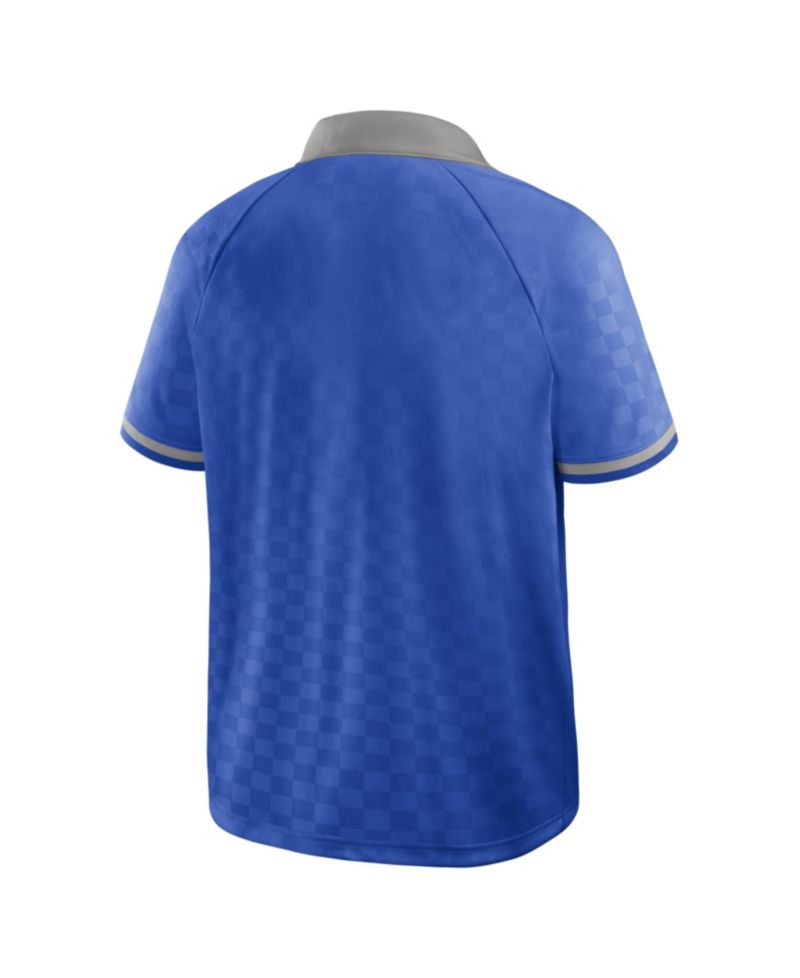 Men's Blue/Gray Detroit Lions Homerun Raglan V-Neck Polo Shirt