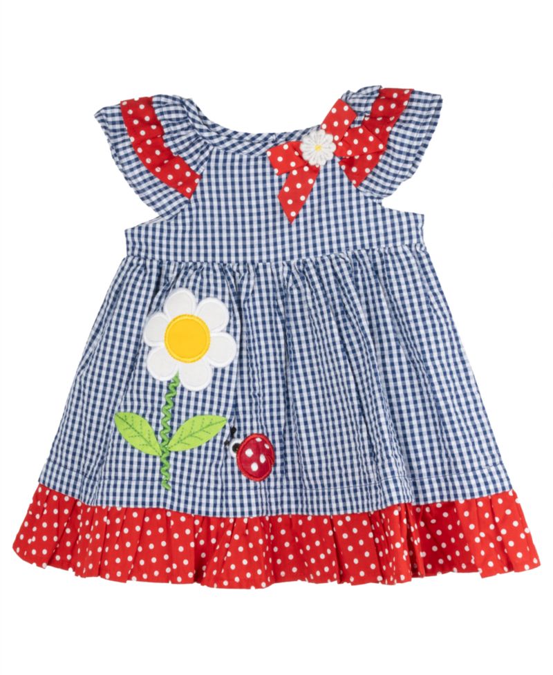 Baby Girls Lady Bug Seersucker Dress