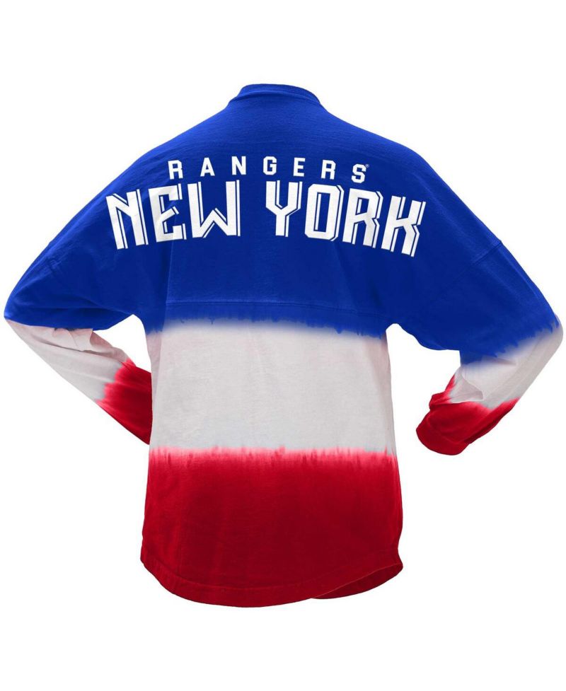 Women's Blue, Red New York Rangers Ombre Long Sleeve T-shirt