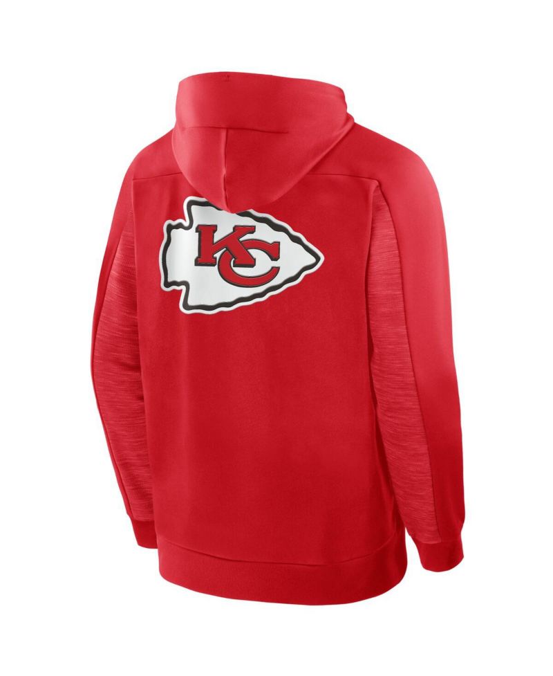 Men's Red Kansas City Chiefs Checkdown Pass Full-Zip Hoodie