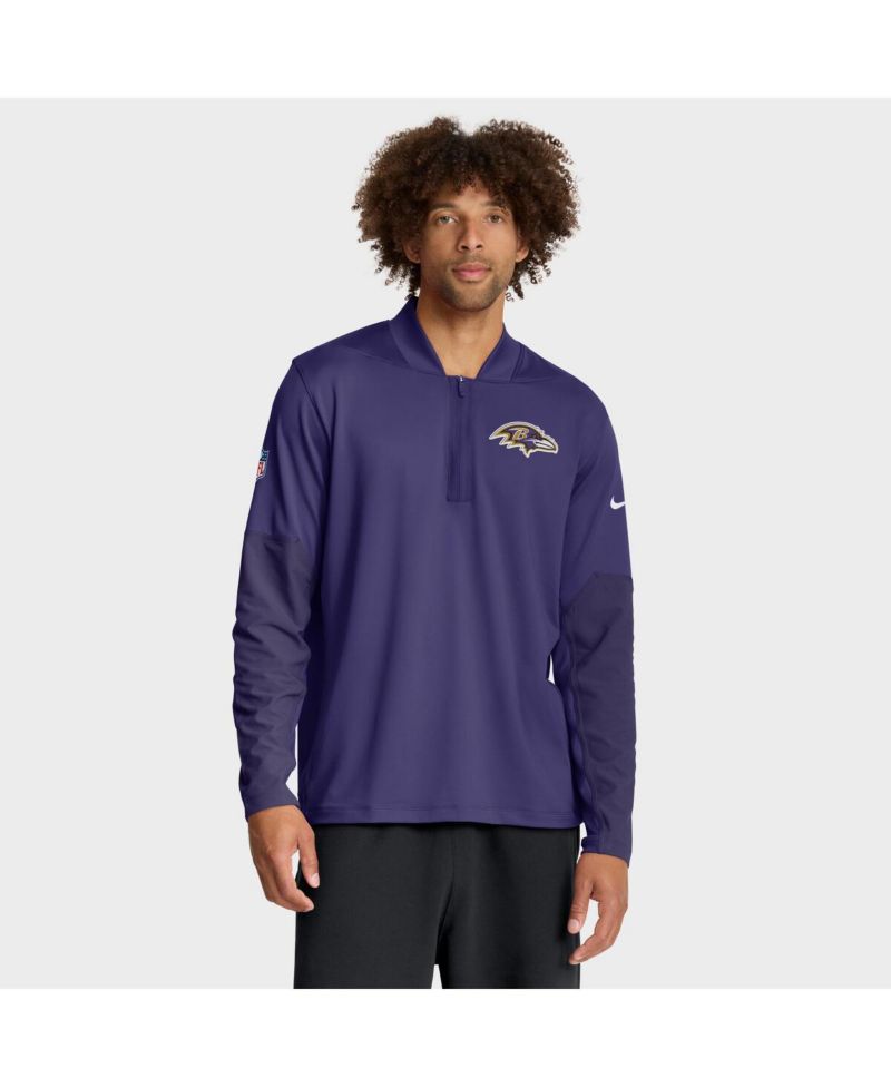 Men's Purple Baltimore Ravens Sideline Dri-FIT Half-Zip Pullover Sweatshirt