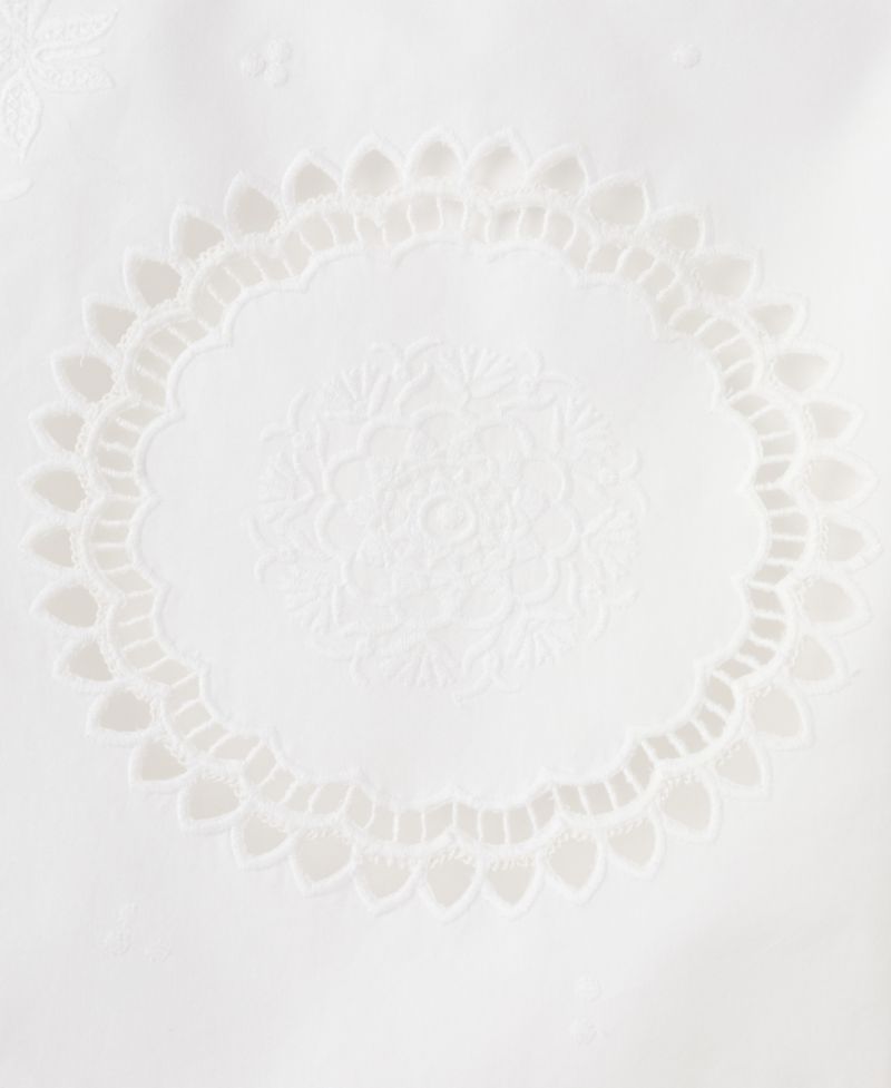Women's Openwork-Embroidery Mini Low-Waist Cotton Skirt