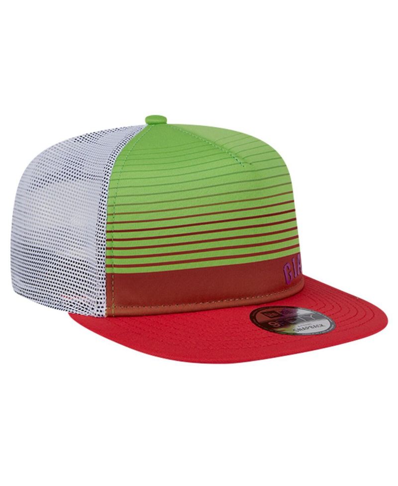 Men's Red San Francisco Giants Neon Horizon A-Frame Trucker 9FIFTY Snapback Hat