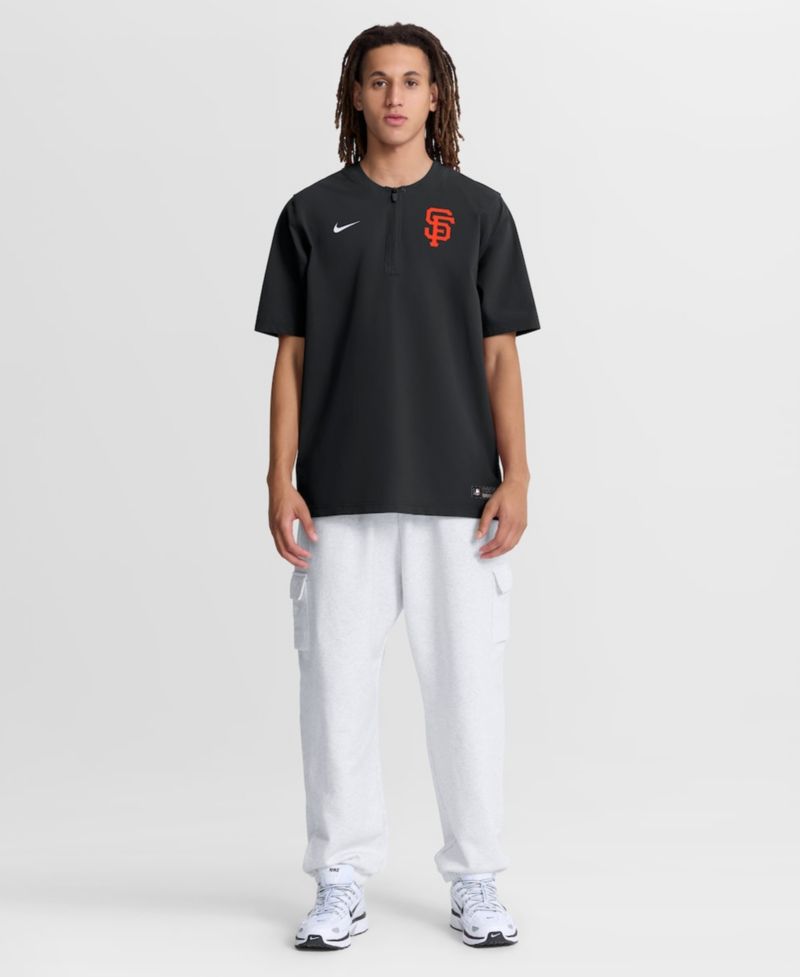 Men's Black San Francisco Giants Authentic Collection Dri-FIT Quarter-Zip Windshirt