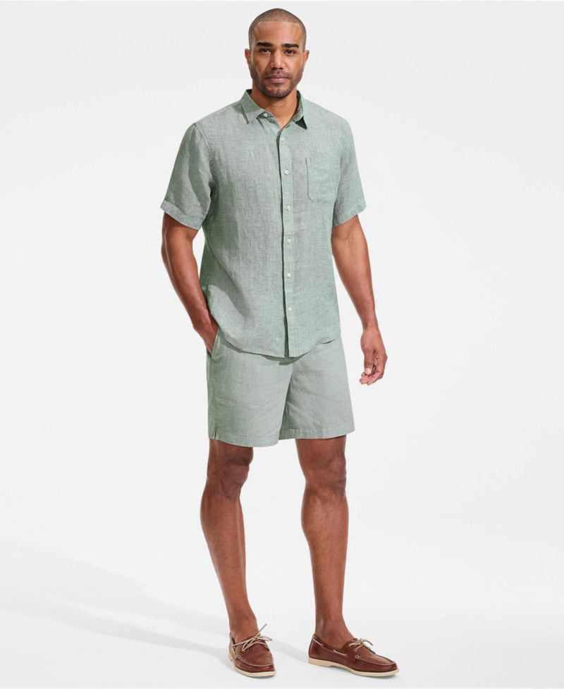 Men's 7" Linen Blend Pull On Deck Short
