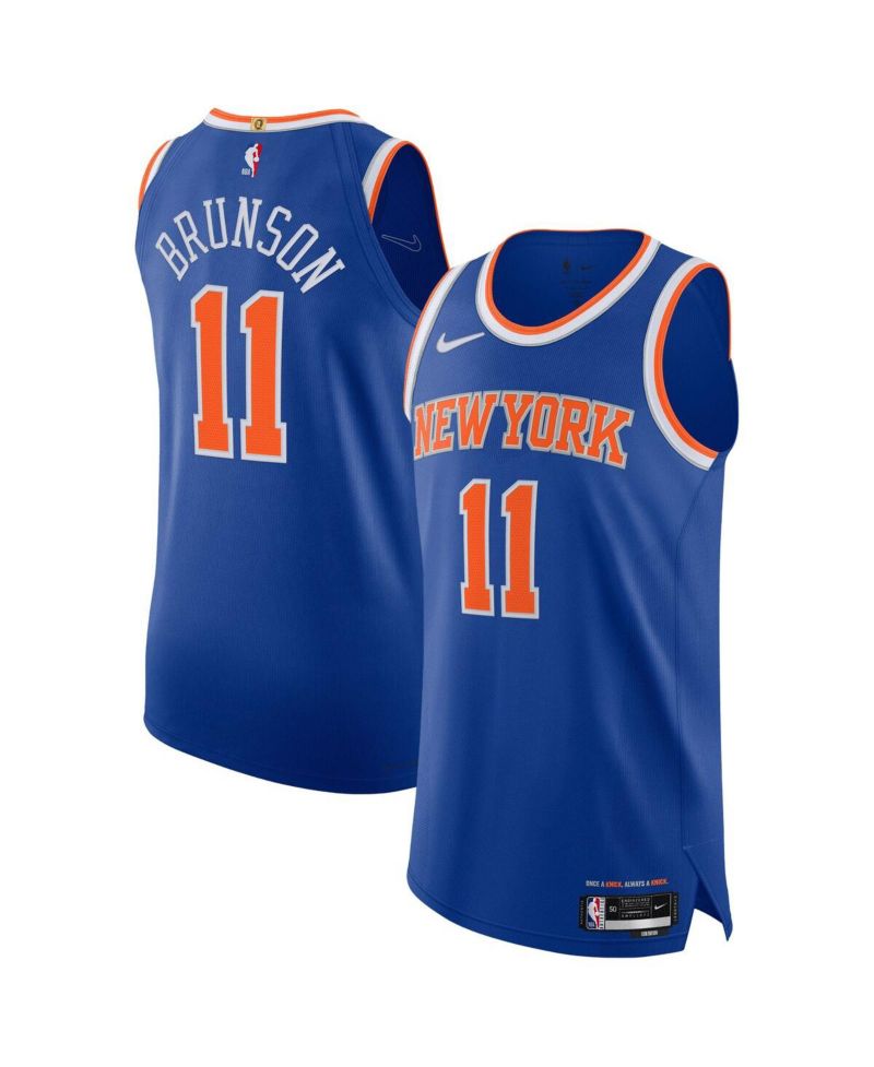 Men's Jalen Brunson Blue New York Knicks Authentic Player Icon Edition Jersey