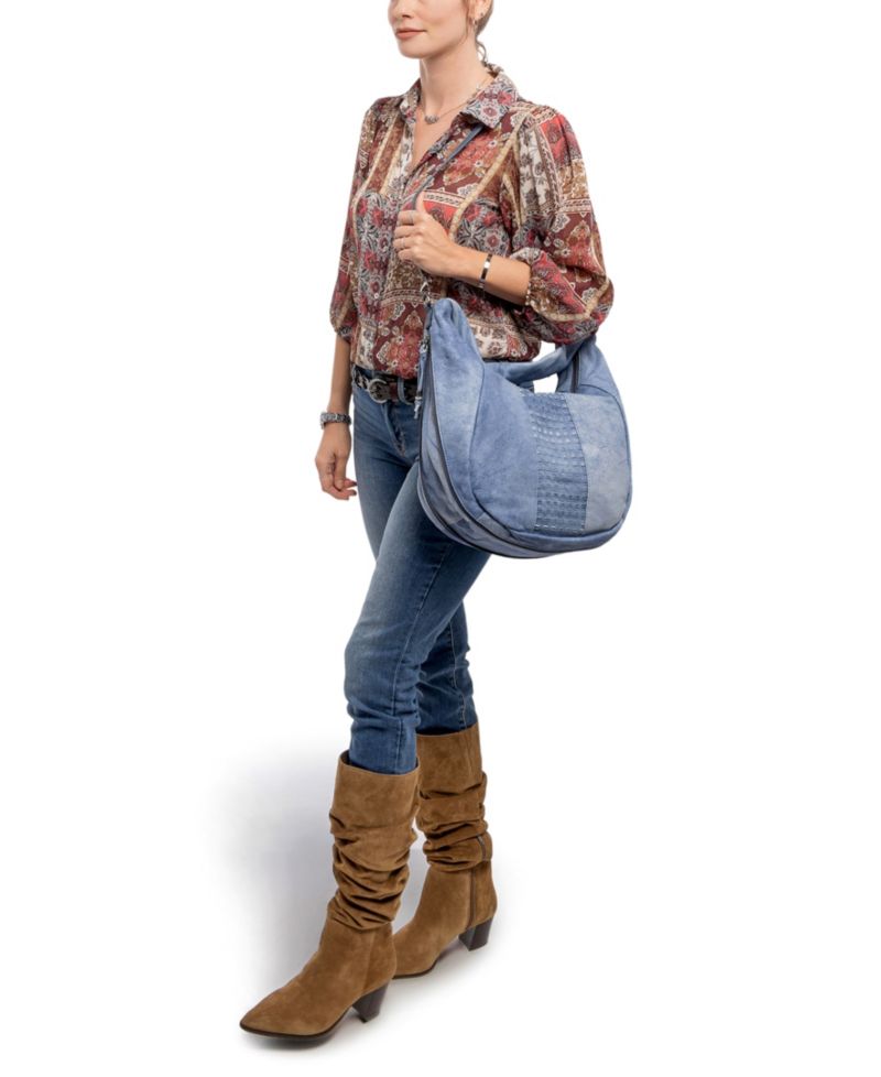 Genuine Leather Dorado Medium Expandable Hobo Handbag