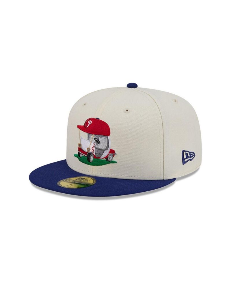 Men's Cream/Royal Philadelphia Phillies Bullpen Cart 59FIFTY Fitted Hat